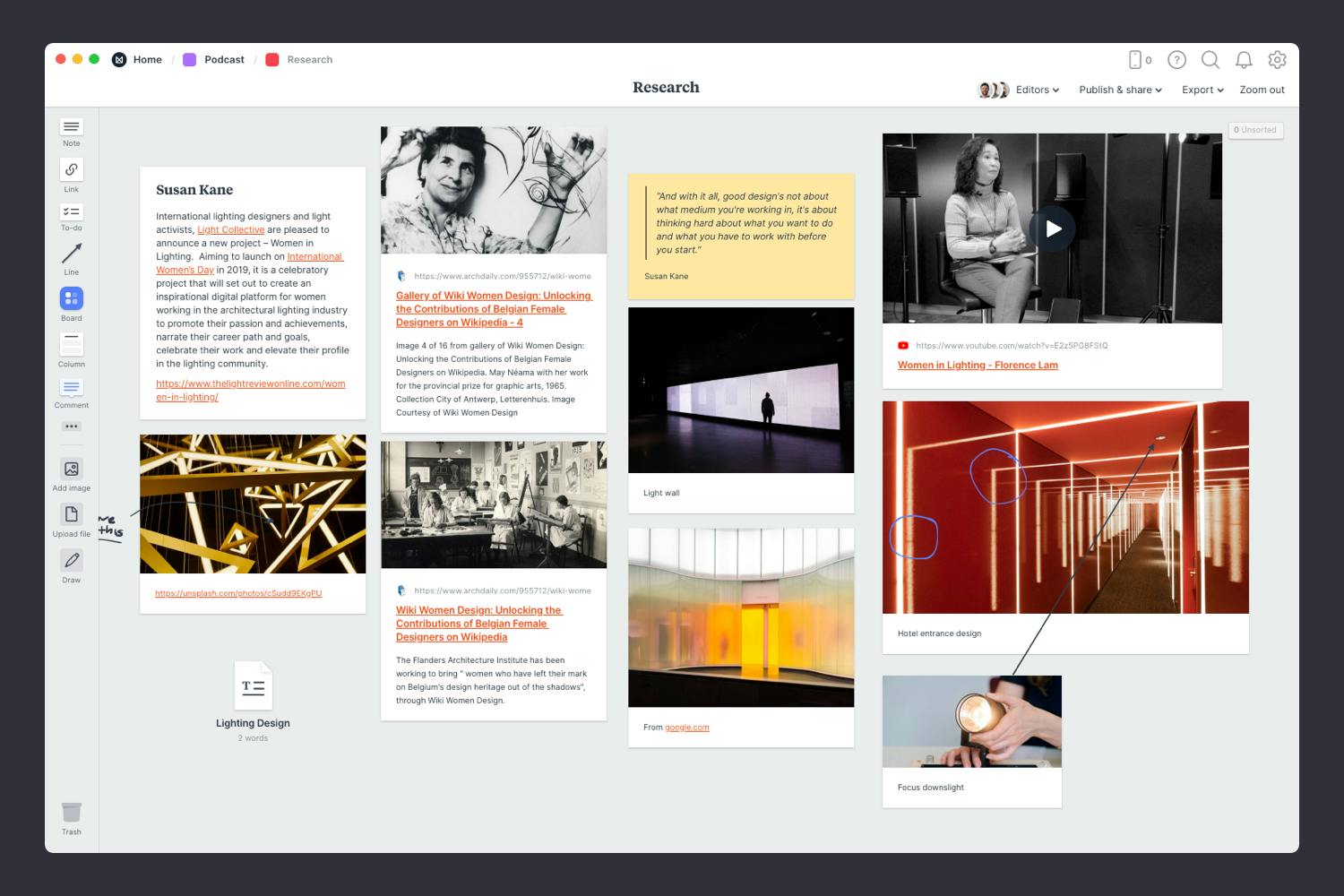 Podcast episode research template step01