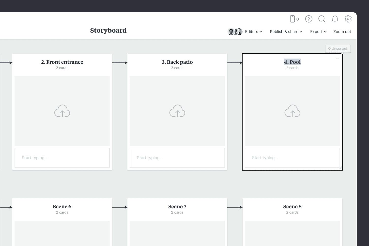 Empty film storyboard template